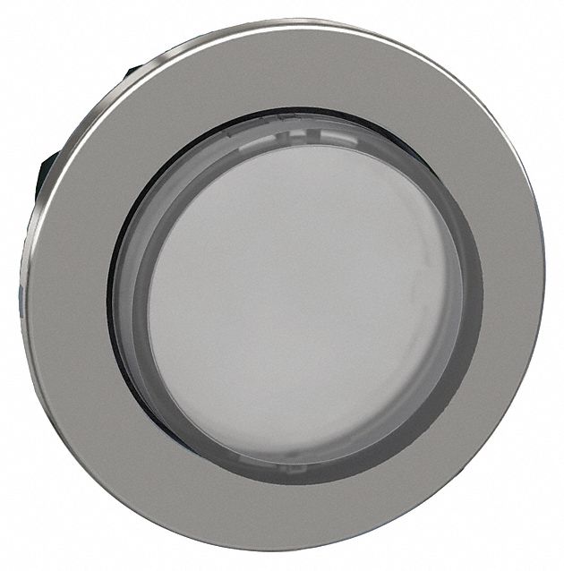 Extended Push Button: White, 30 mm Mounting Size, Metallic, Momentary
