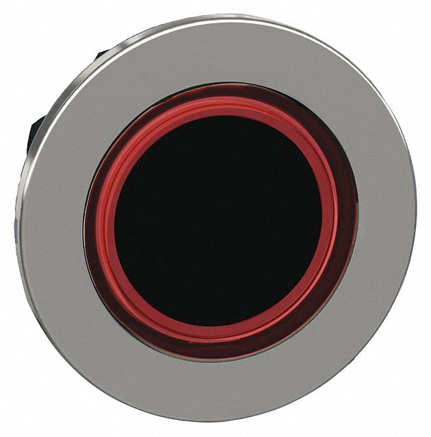 Flush Push Button: Red, 30 mm Mounting Size, Metallic, Momentary