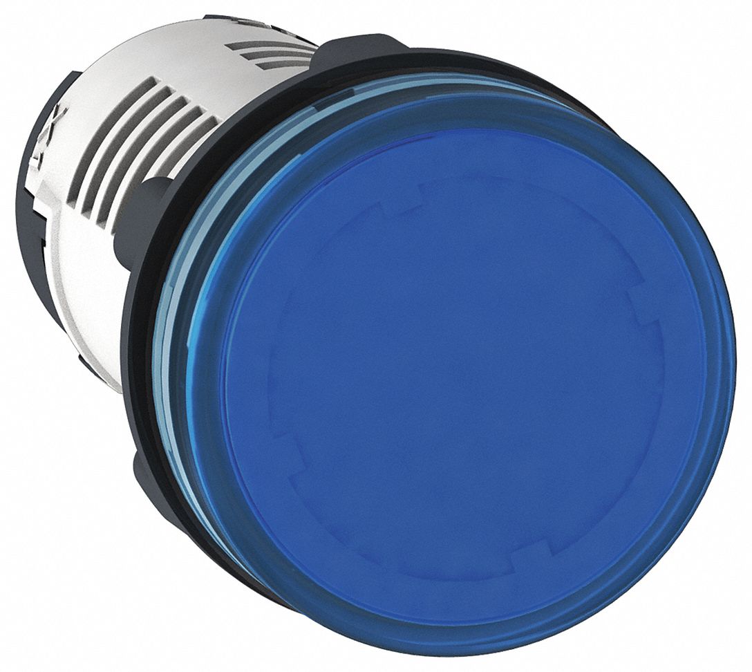 Pilot Light: 22 mm Panel Mounting Hole Dia, LED, Blue, XB7