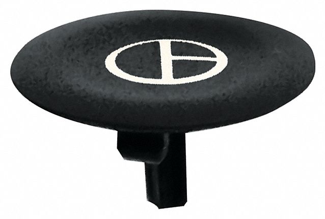 Push Button Head: 22 mm Panel Size, Non-Illuminated, T, Black