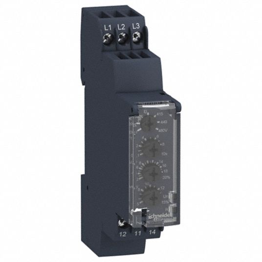 SCHNEIDER ELECTRIC Voltage Sensing Relay, 12V DC, 6 Pins, Mounting DIN