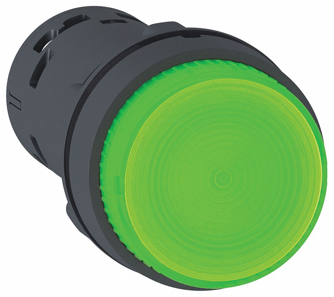 Extended Push Button: Green, 22 mm Mounting Size, Non-Metallic, Momentary