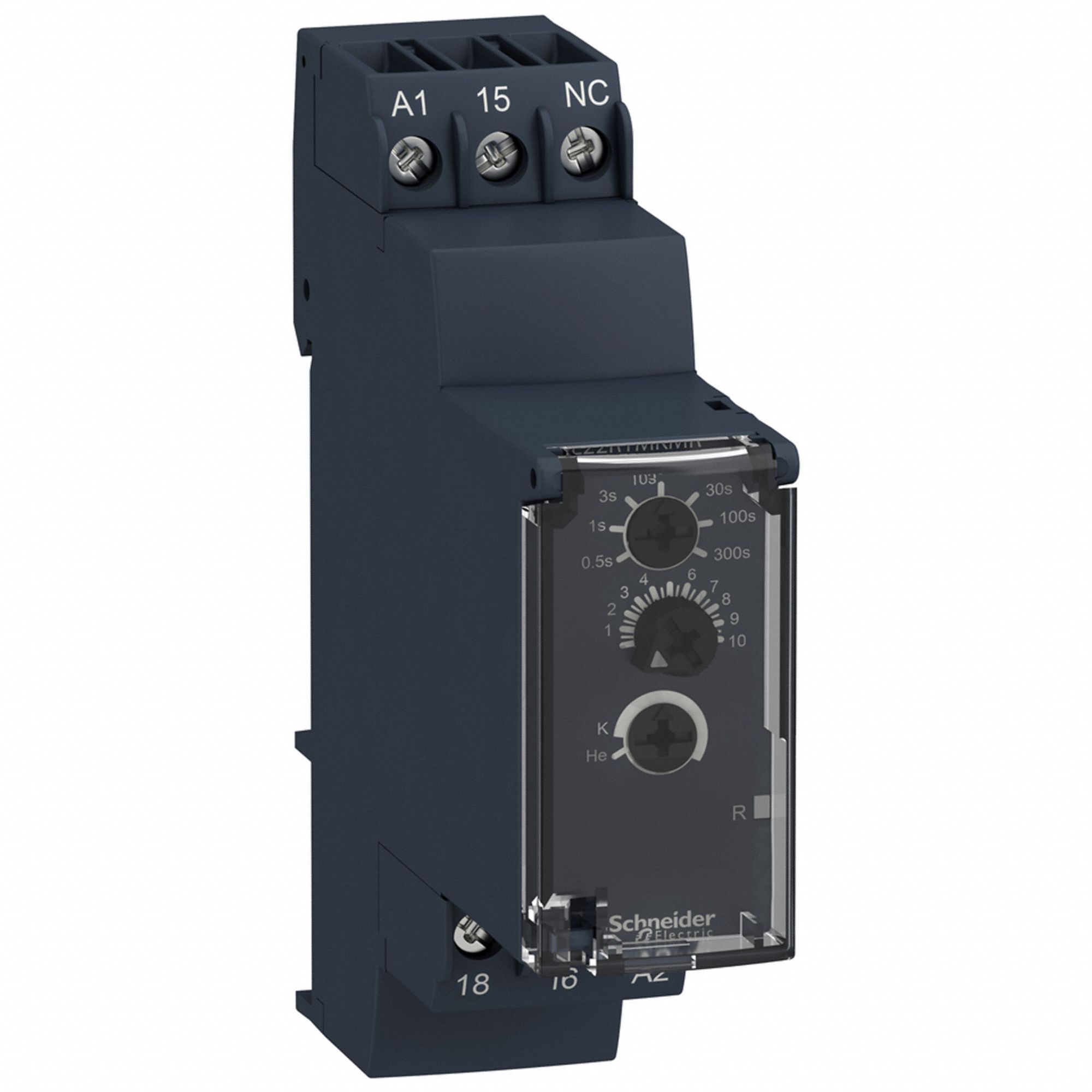 Time Delay Relay: DIN-Rail Mounted, 24 to 240V AC/DC, 5 A, 6 Pins/Terminals