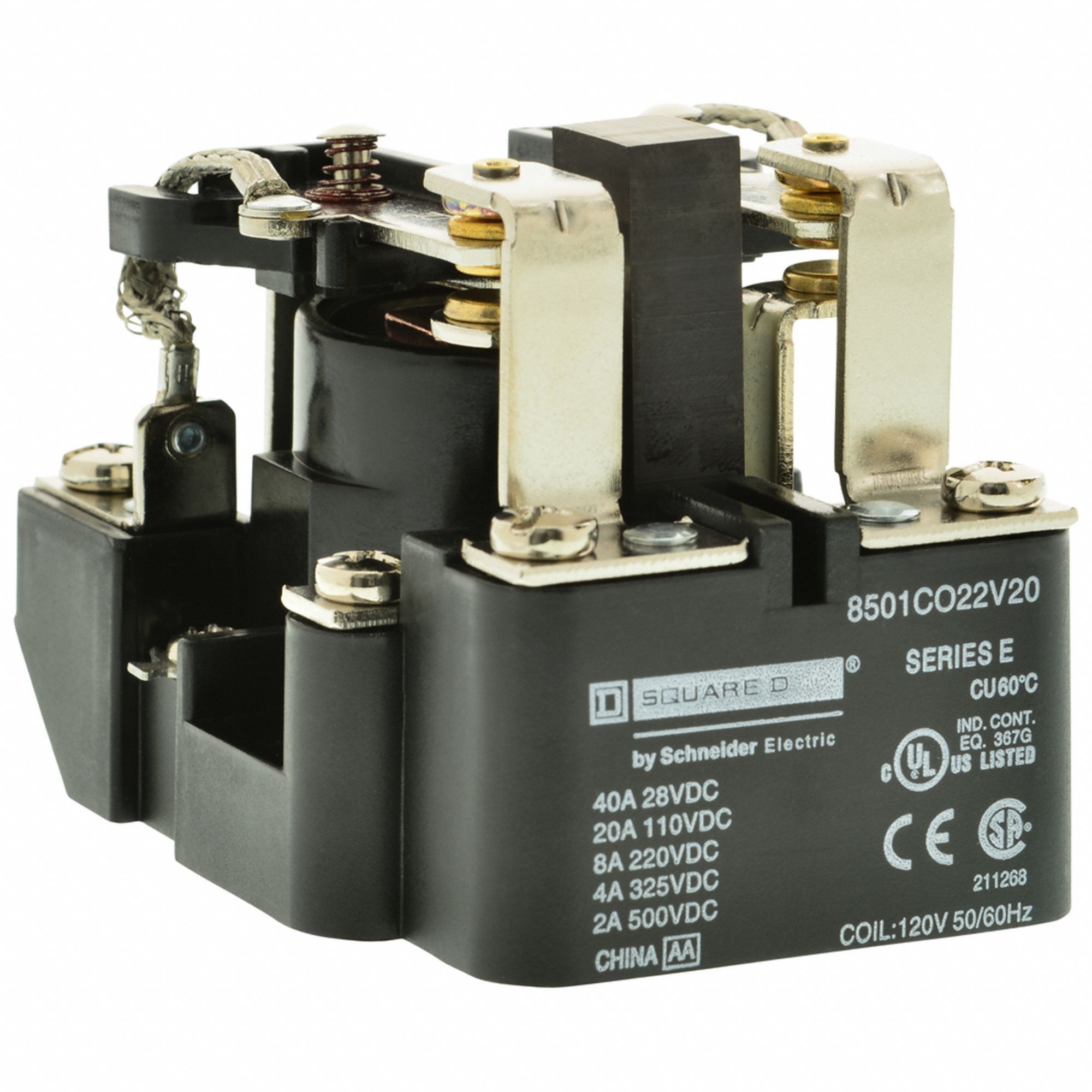 SCHNEIDER, Surface Mounted, 20 A Current Rating, Open Power Relay ...