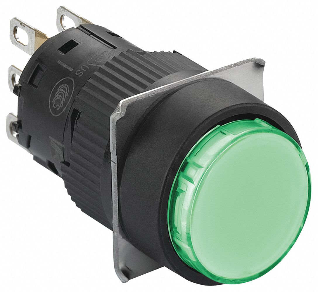 SCHNEIDER ELECTRIC Push Button, 16 mm, Round Flush Button, Plastic ...