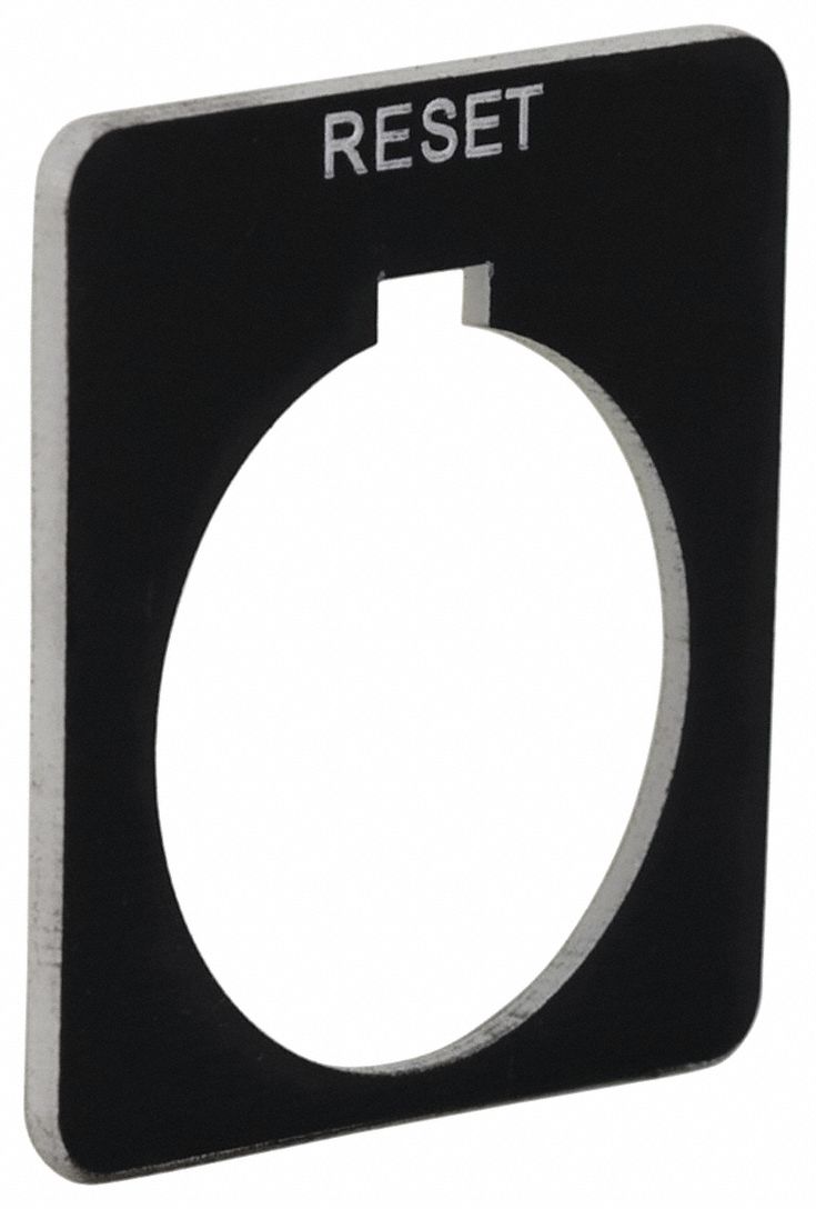 Legend Plate: 30 mm Panel Mounting Size, Square, 1 13/16 in Overall Ht x 1 13/16 in Overall Wd