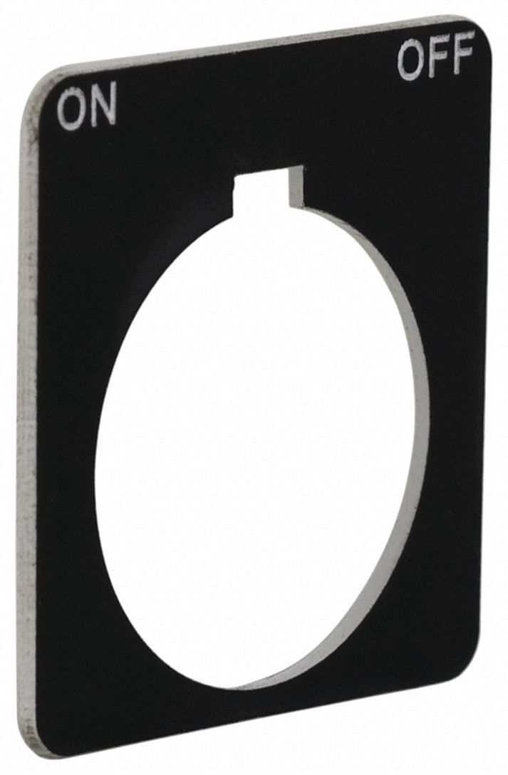 Legend Plate: 30 mm Panel Mounting Size, Square, 1 13/16 in Overall Ht x 1 13/16 in Overall Wd