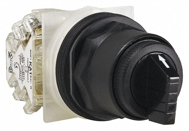 Selector Switch: 30 mm Panel Mounting Size, 3 Positions, Extended Lever, 1NO/1NC