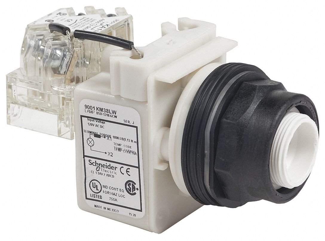 SCHNEIDER ELECTRIC Pilot Light, 30 mm, 110 to 120V AC Voltage, Lamp