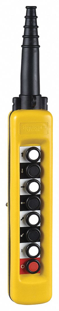 Pendant Control Station: (8) Push Buttons, 8NO/8NC, NEMA 4/4X, (8) Push Buttons