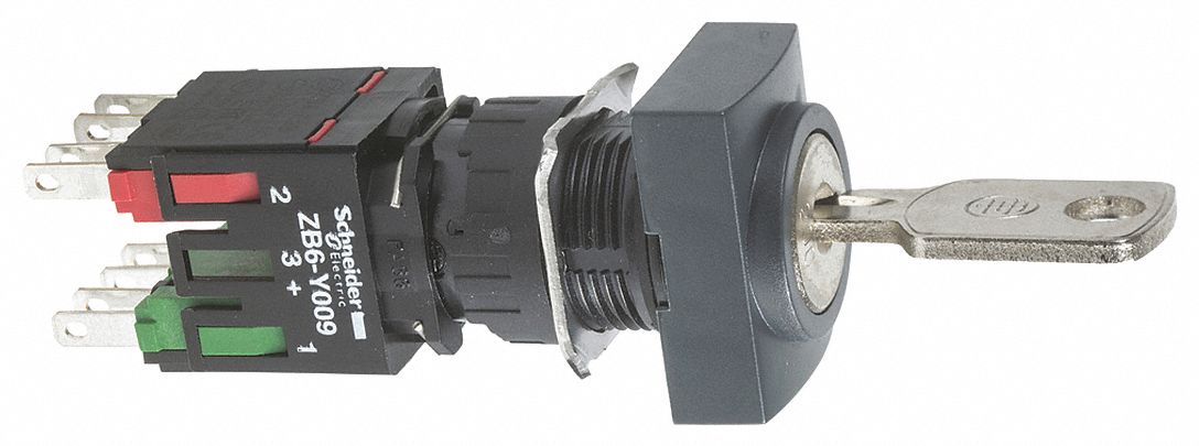 Selector Switch: 2 Position, 16 mm Panel Mounting Size, 1NO/1NC, Series XB6