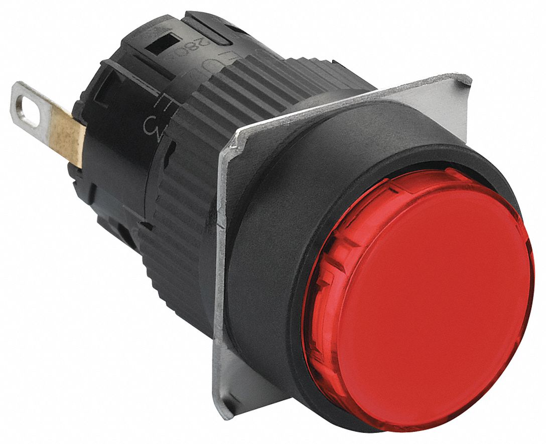 Pilot Light: 16 mm Panel Mounting Hole Dia, LED, Red, XB6E