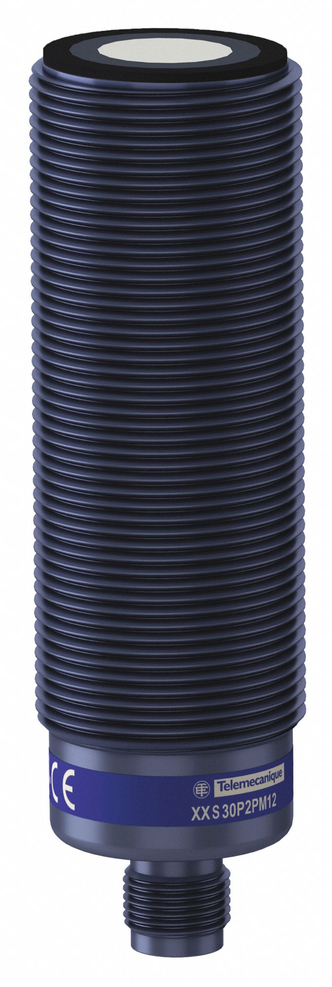 Cylindrical Ultrasonic Sensor: 30 mm Dia, Built-in Connector, 5 - Pin M12, PNP