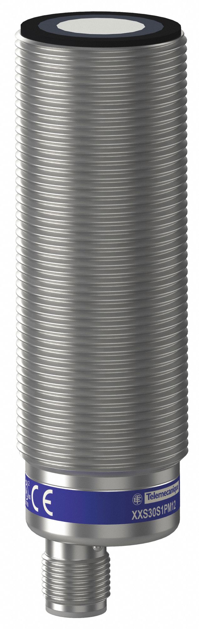 Cylindrical Ultrasonic Sensor: 30 mm Dia, Built-in Connector, 5 - Pin M12, PNP