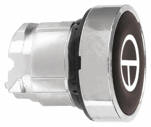 Flush Push Button: Black, 22 mm Mounting Size, Metallic, Momentary