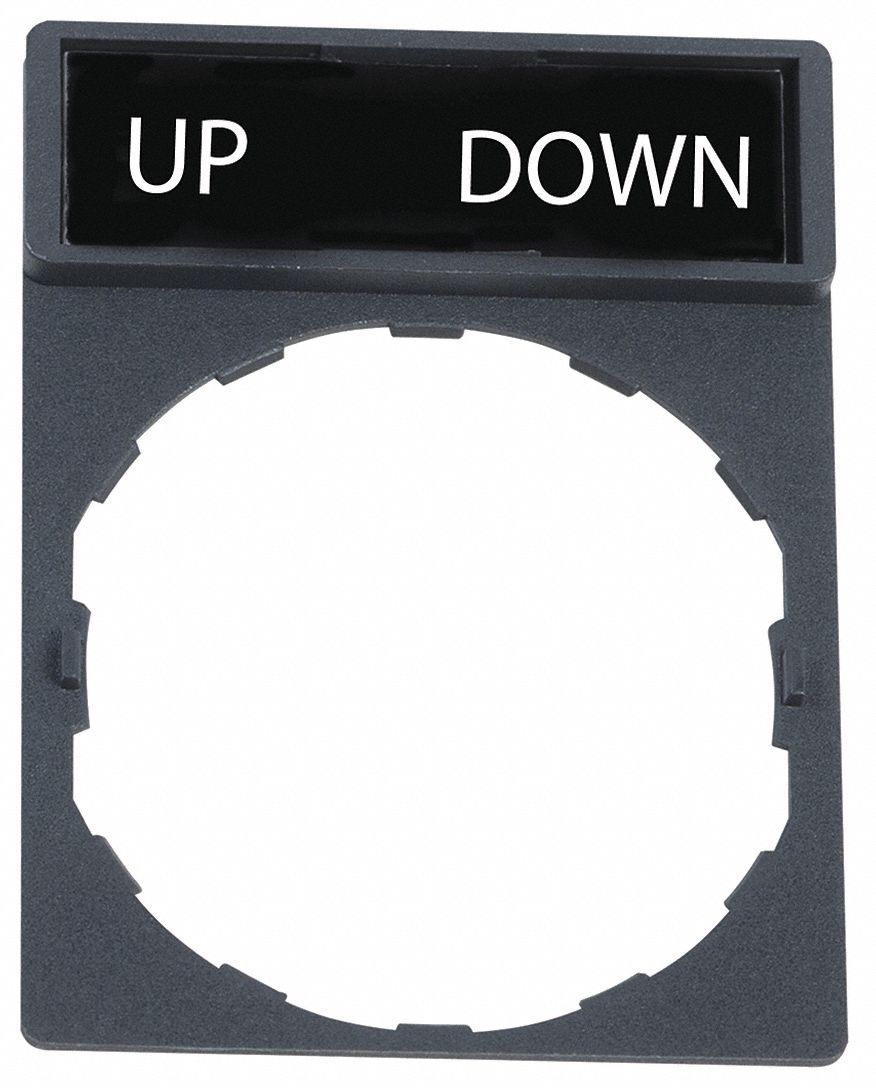 LegendPlate, Up-Down, Wht/Blk, Rectangular