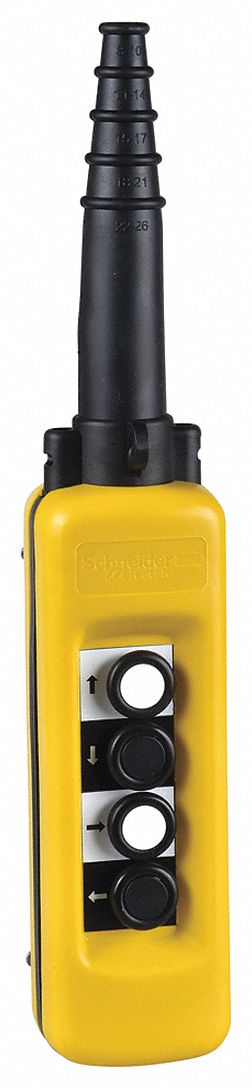 Pendant Control Station: (4) Push Buttons, 4NO/4NC, Up/Down/Right/Left, NEMA 4/4X