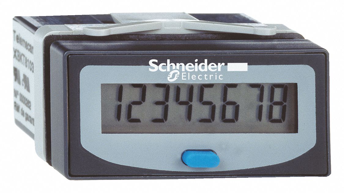 SCHNEIDER ELECTRIC Hour Counter, LCD, Hours Display Units, Number of