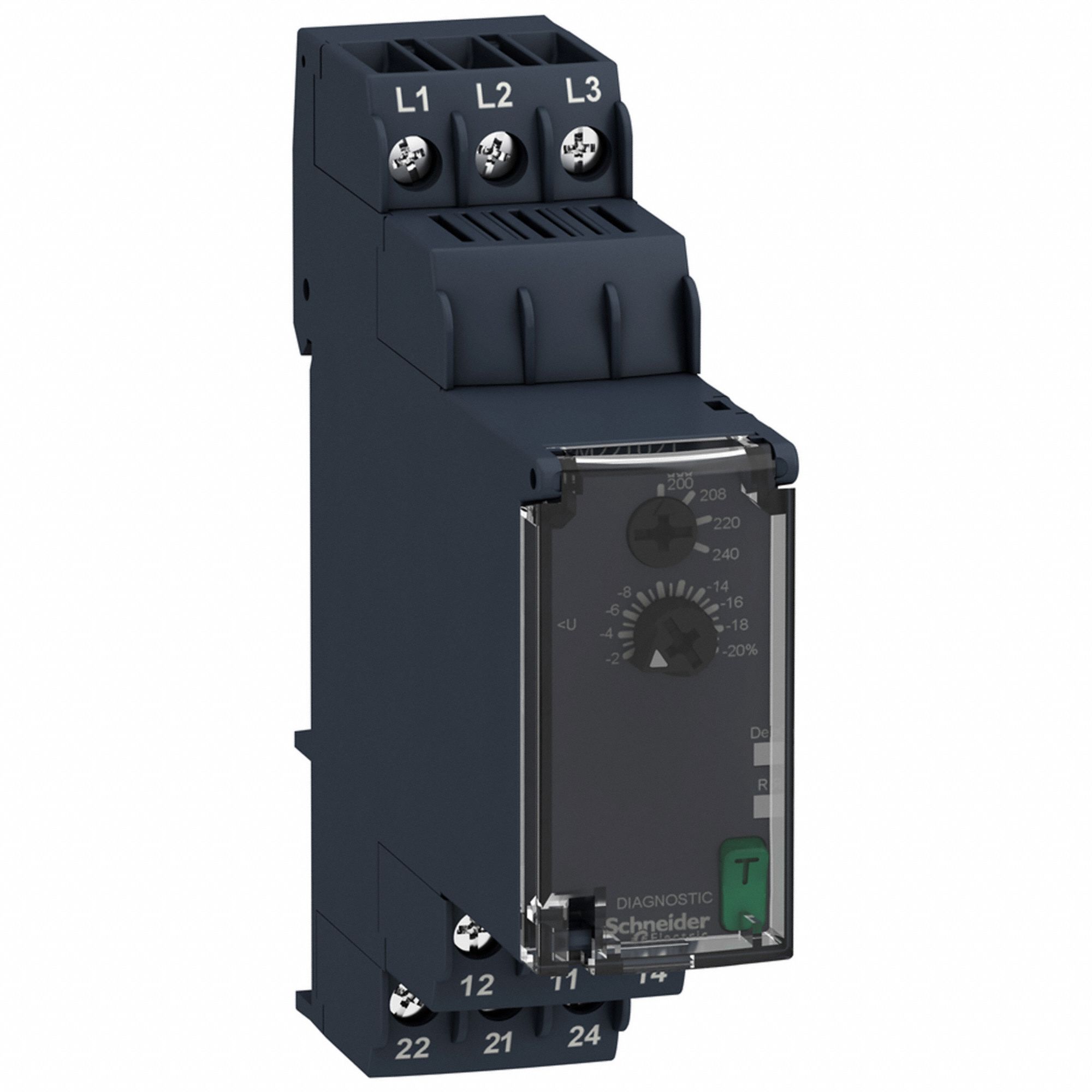 Phase Monitor Relay: DIN-Rail Mounted, 8 A Current Rating, 160 to 288V AC