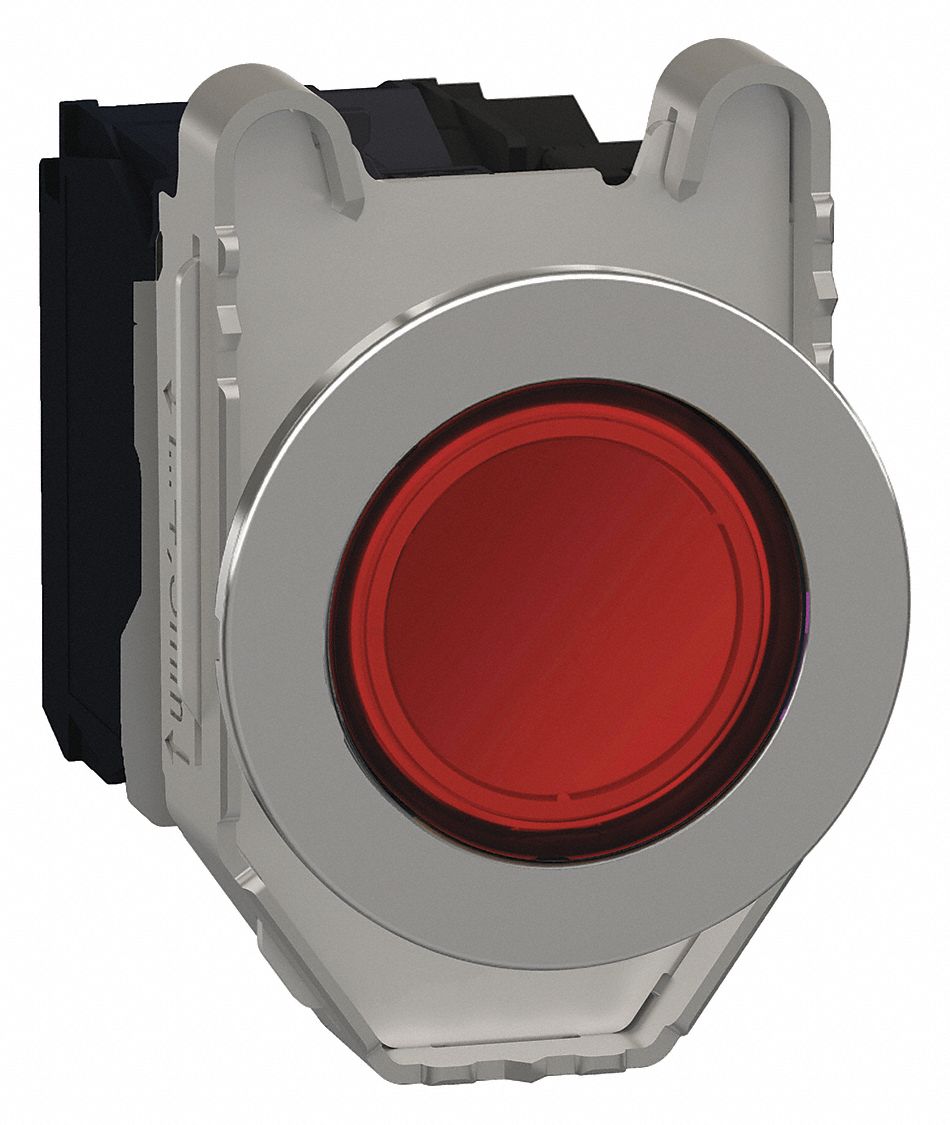SCHNEIDER ELECTRIC Push Button Momentary, Red, 24V AC/DC, LED, 1NO/1NC