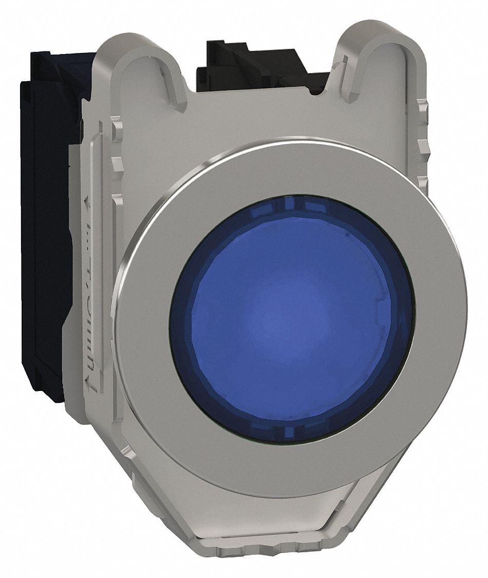 Illuminated Push Button: Illuminated, Flush Profile, Metallic, 30 mm, 1NO/1NC