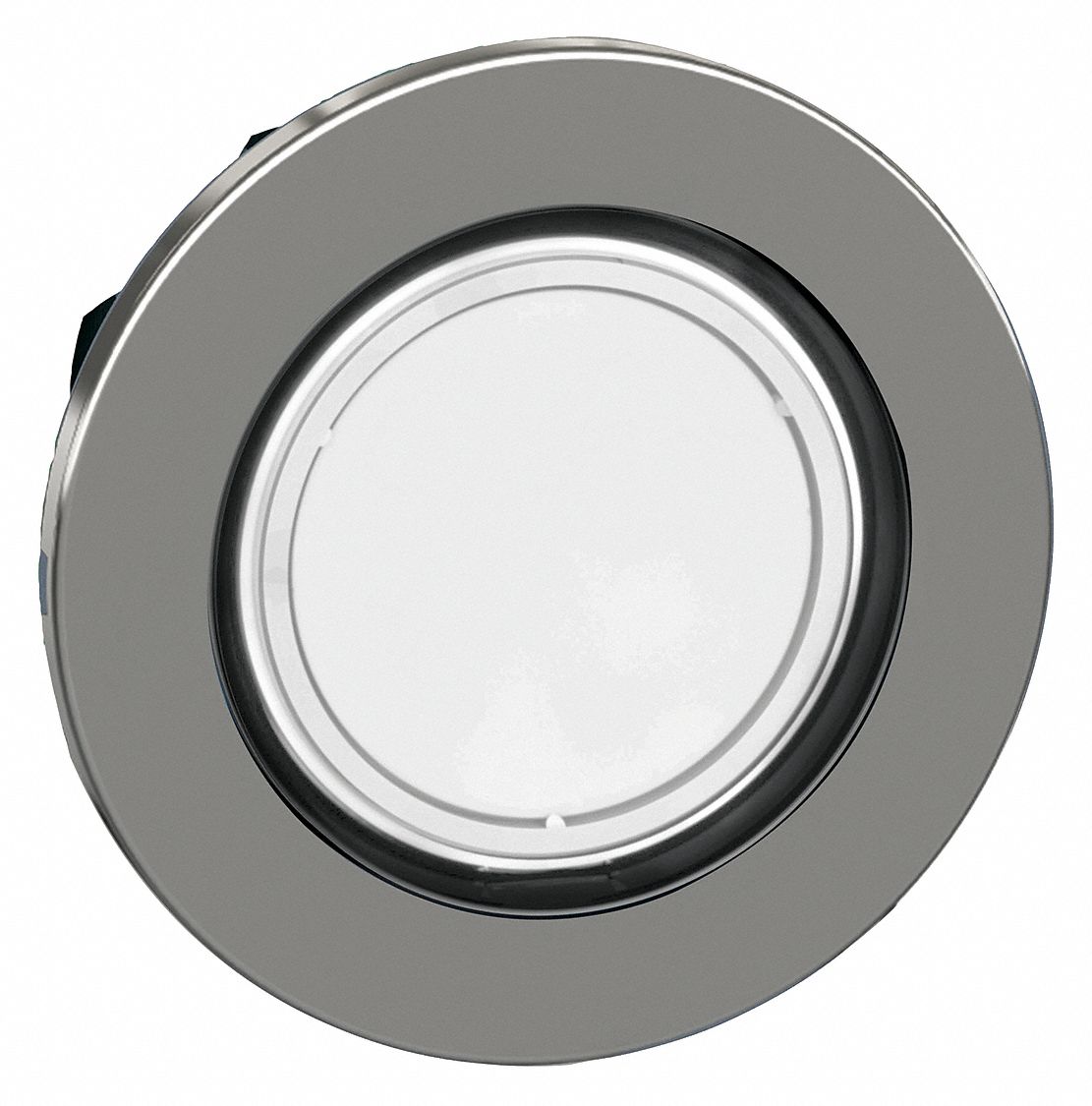 Flush Push Button: White, 30 mm Mounting Size, Metallic, Maintained
