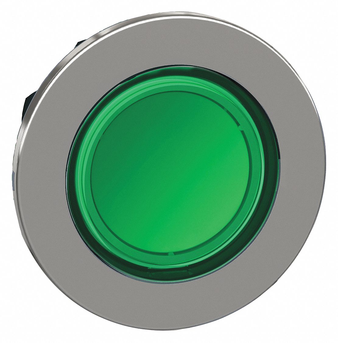 Pilot Light Head: 30 mm Panel Mounting Hole Dia, Green, Smooth, LED, XB4 Series