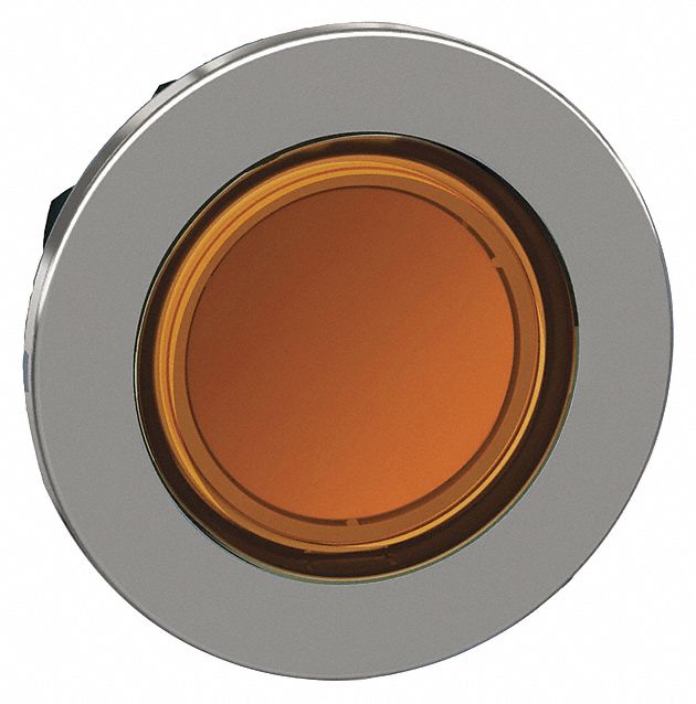 Flush Push Button: Orange, 30 mm Mounting Size, Metallic, Momentary