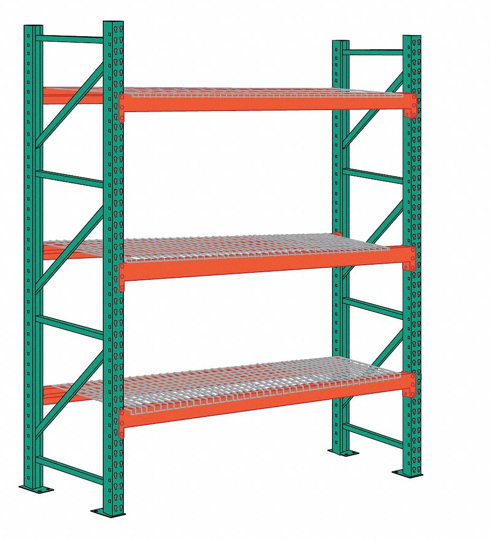 LYON Pallet Rack Starter Unit, 2 Shelves, Steel 55XG4497SWD108048144
