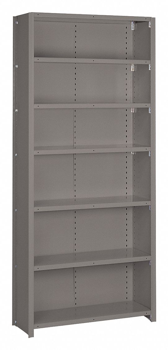 Metal Shelving, 84" H, 36" W, Gray