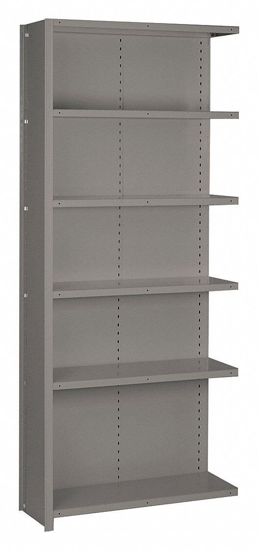 Metal Shelving, 84" H, 36" W, Gray