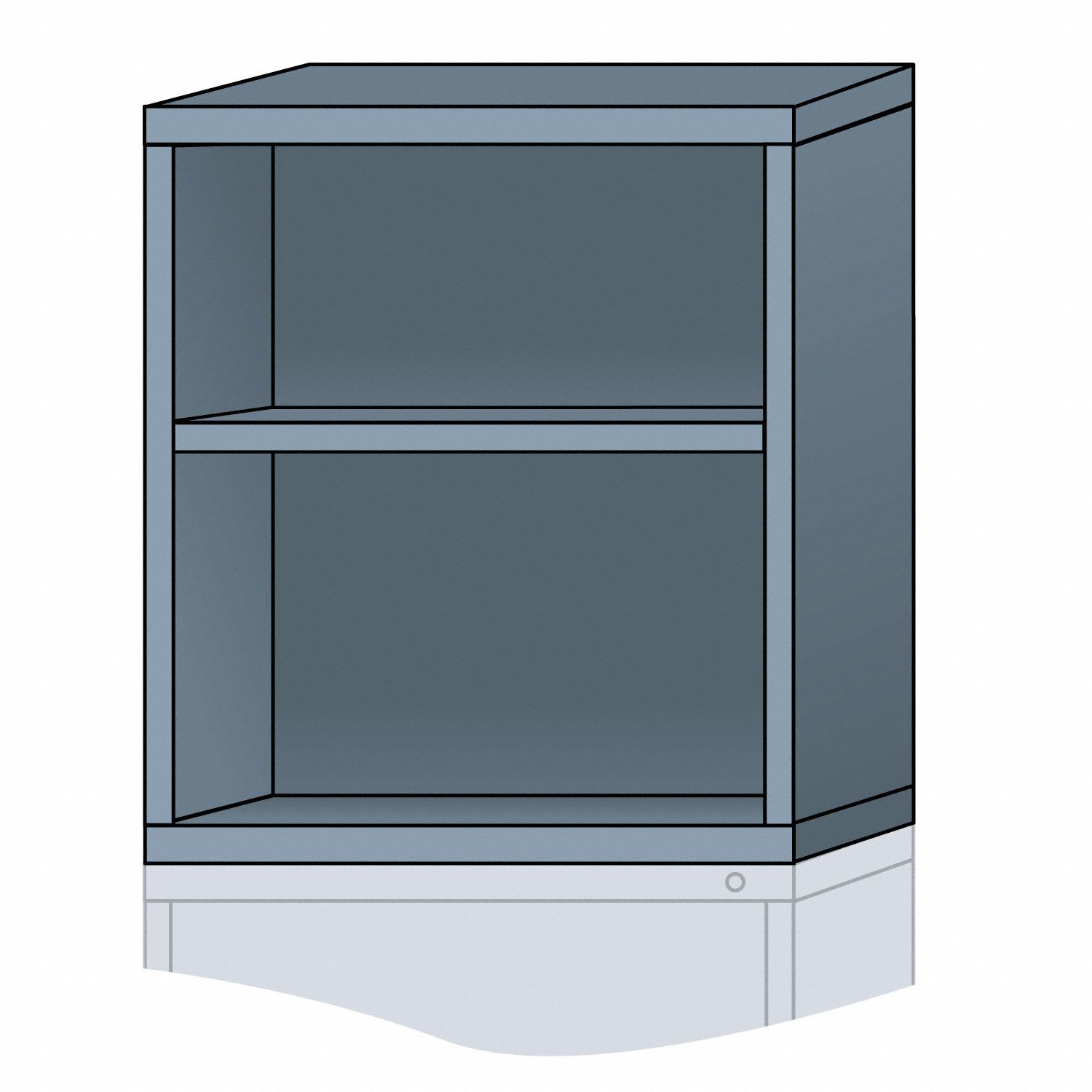 Modular Shelf Cabinet: 30 in x 28 1/4 in x 31 in, 2 Fixed Shelves, Frame, Gray, Assembled, Gray