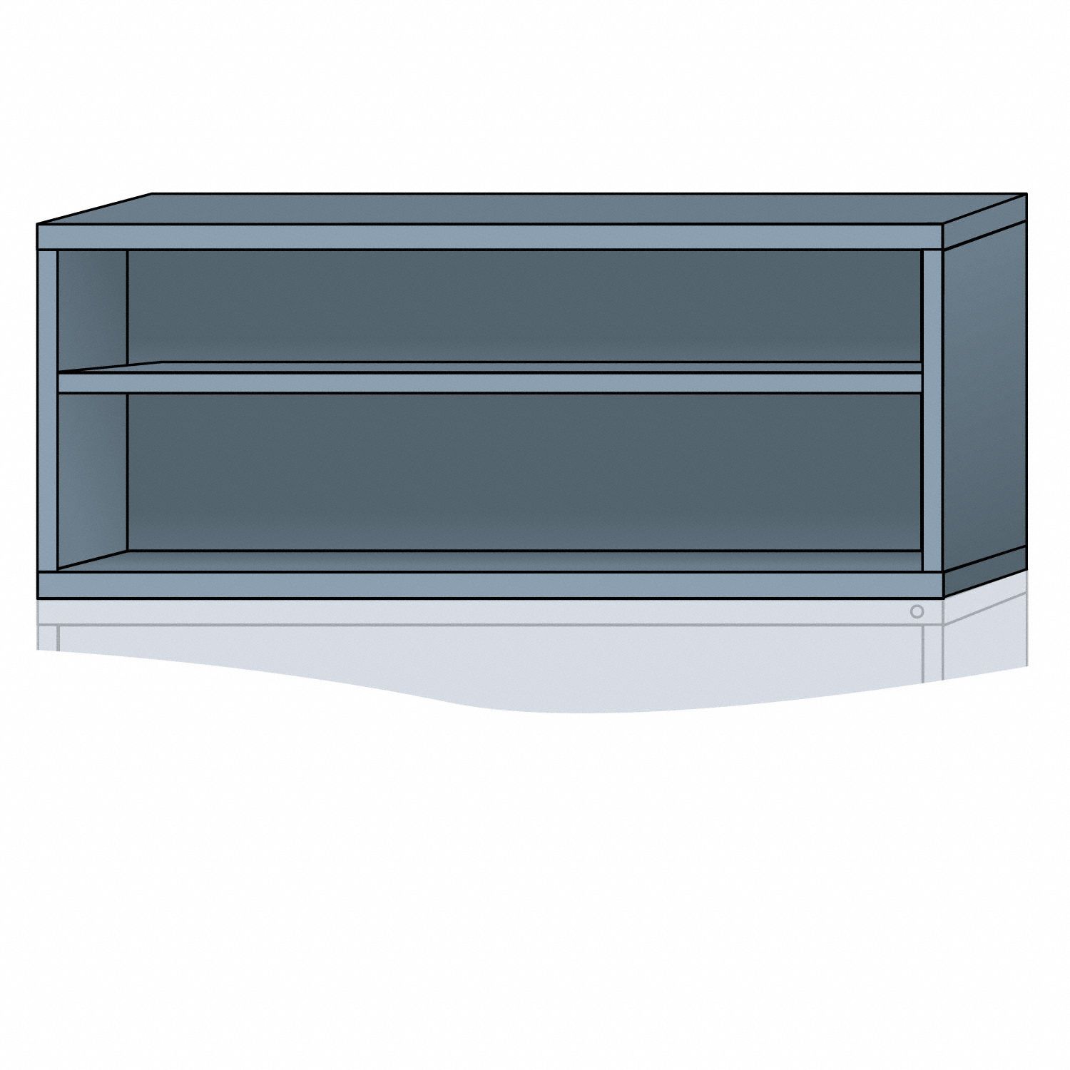 LYON, 59 3/4 in x 28 1/4 in x 25 in, 2 Fixed Shelves, Modular Shelf