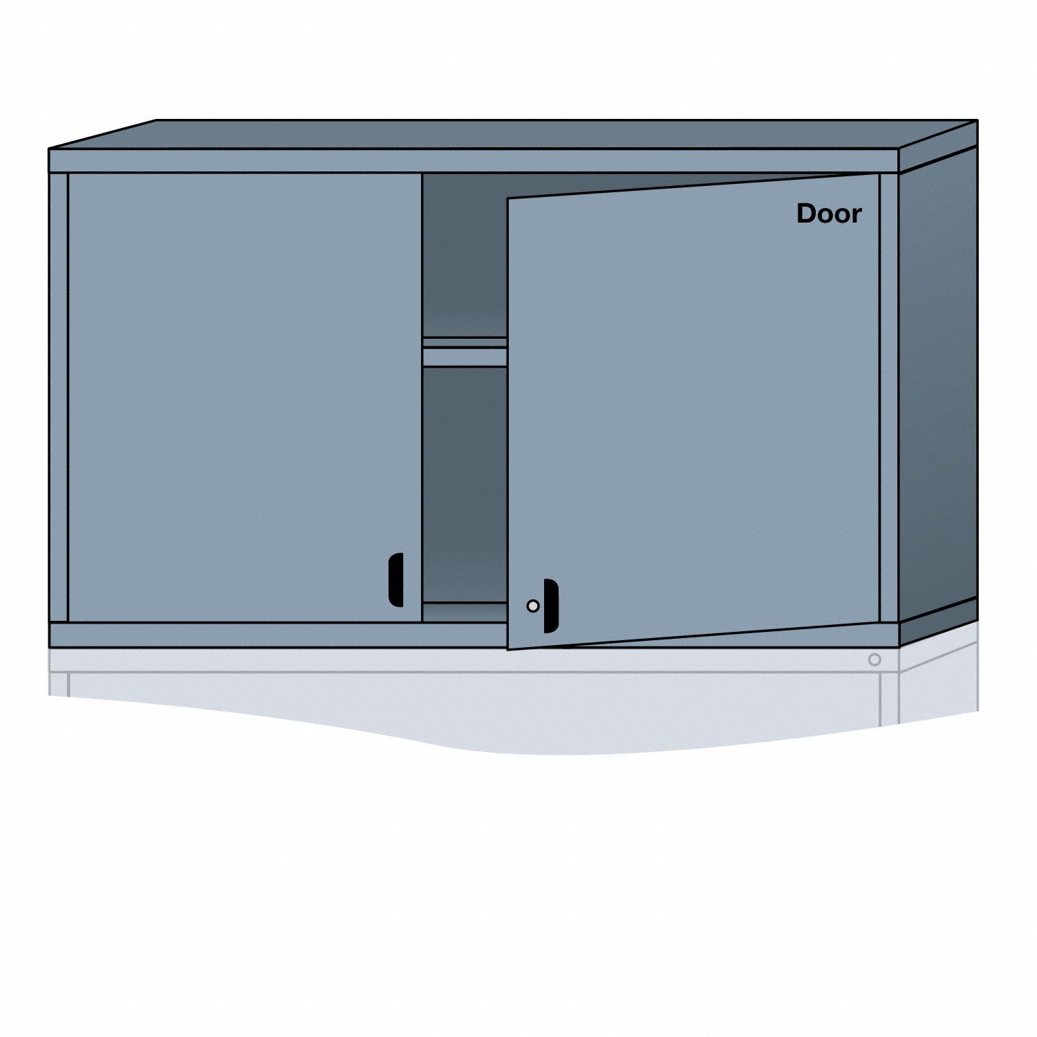 LYON, 60 in x 28 1/4 in x 31 in, 2 Fixed Shelves, Modular Shelf