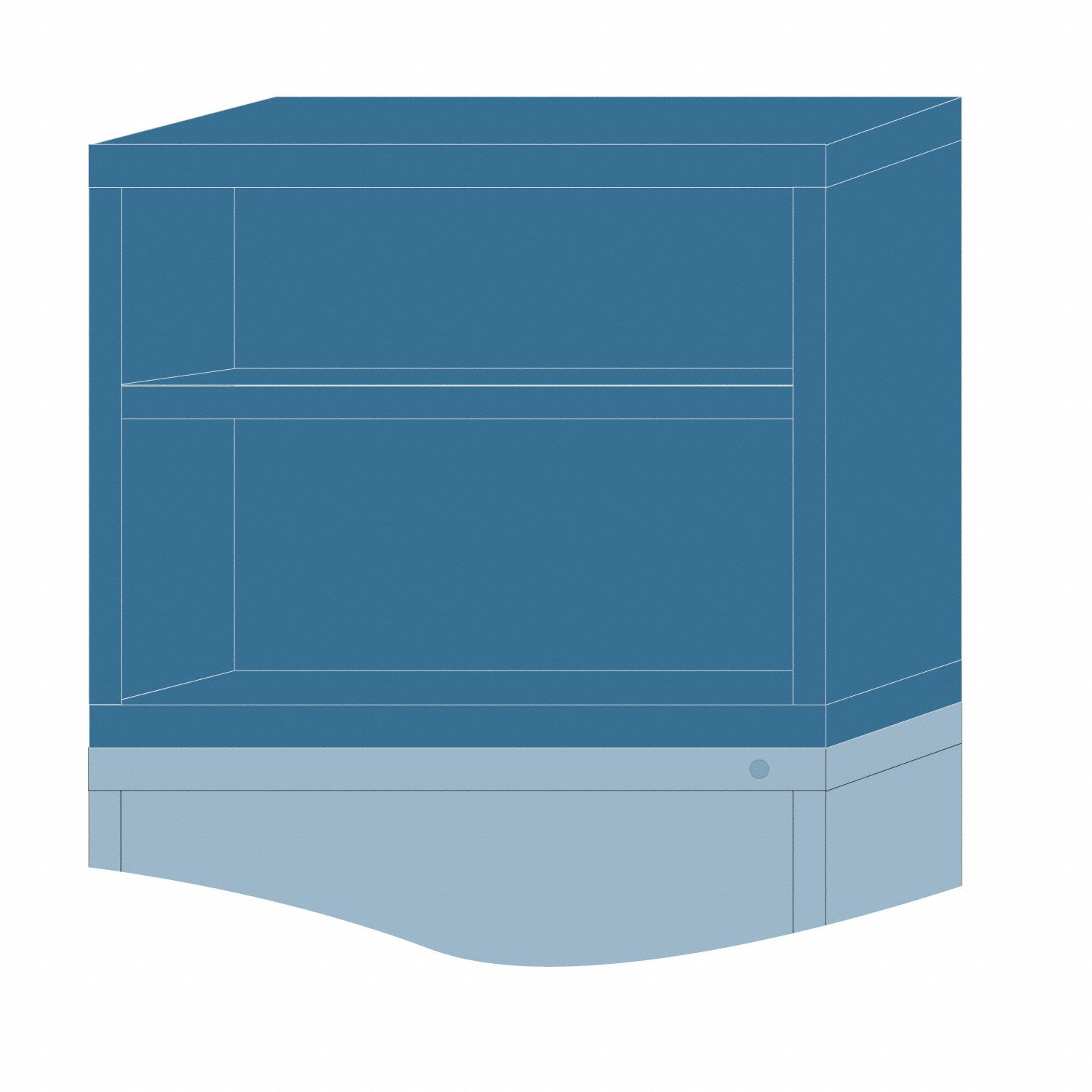 Modular Shelf Cabinet: 30 in x 28 1/4 in x 25 in, 2 Fixed Shelves, Frame, Blue, Assembled, Blue