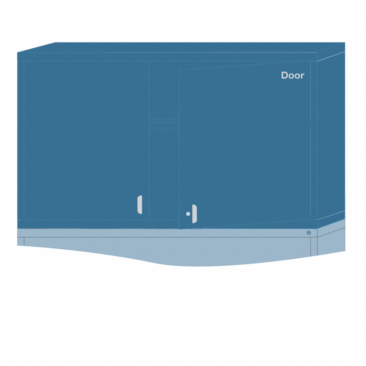 Modular Shelf Cabinet: 30 in x 28 1/4 in x 31 in, 2 Fixed Shelves, Frame, Blue, Assembled, Blue