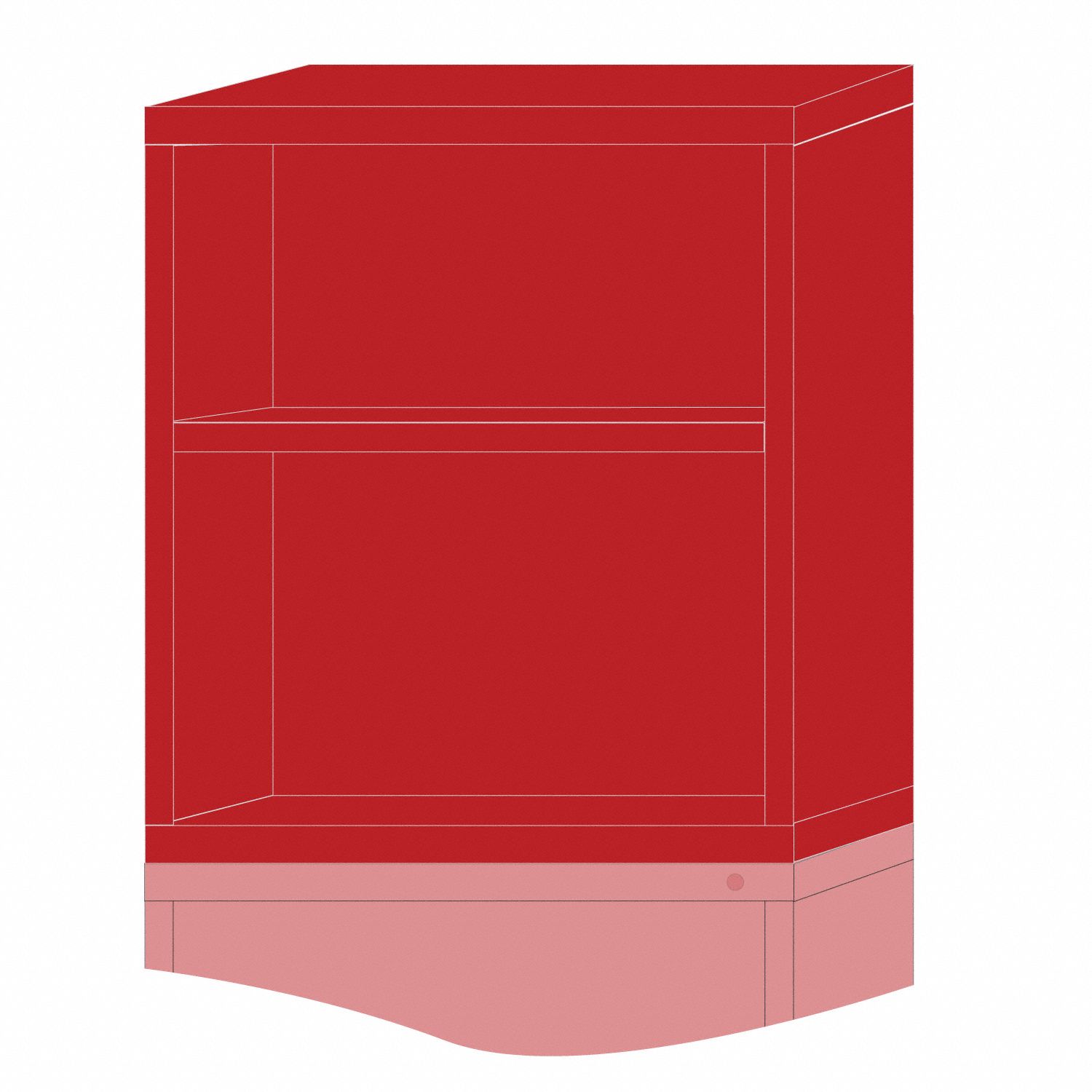 Modular Shelf Cabinet: 30 in x 28 1/4 in x 31 in, 2 Fixed Shelves, Frame, Red, Assembled, Red