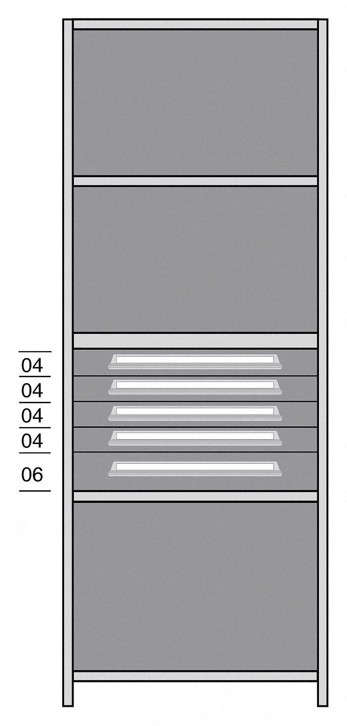 Shelf, 85" H, 36" W, Steel, 850 lb. Capacity