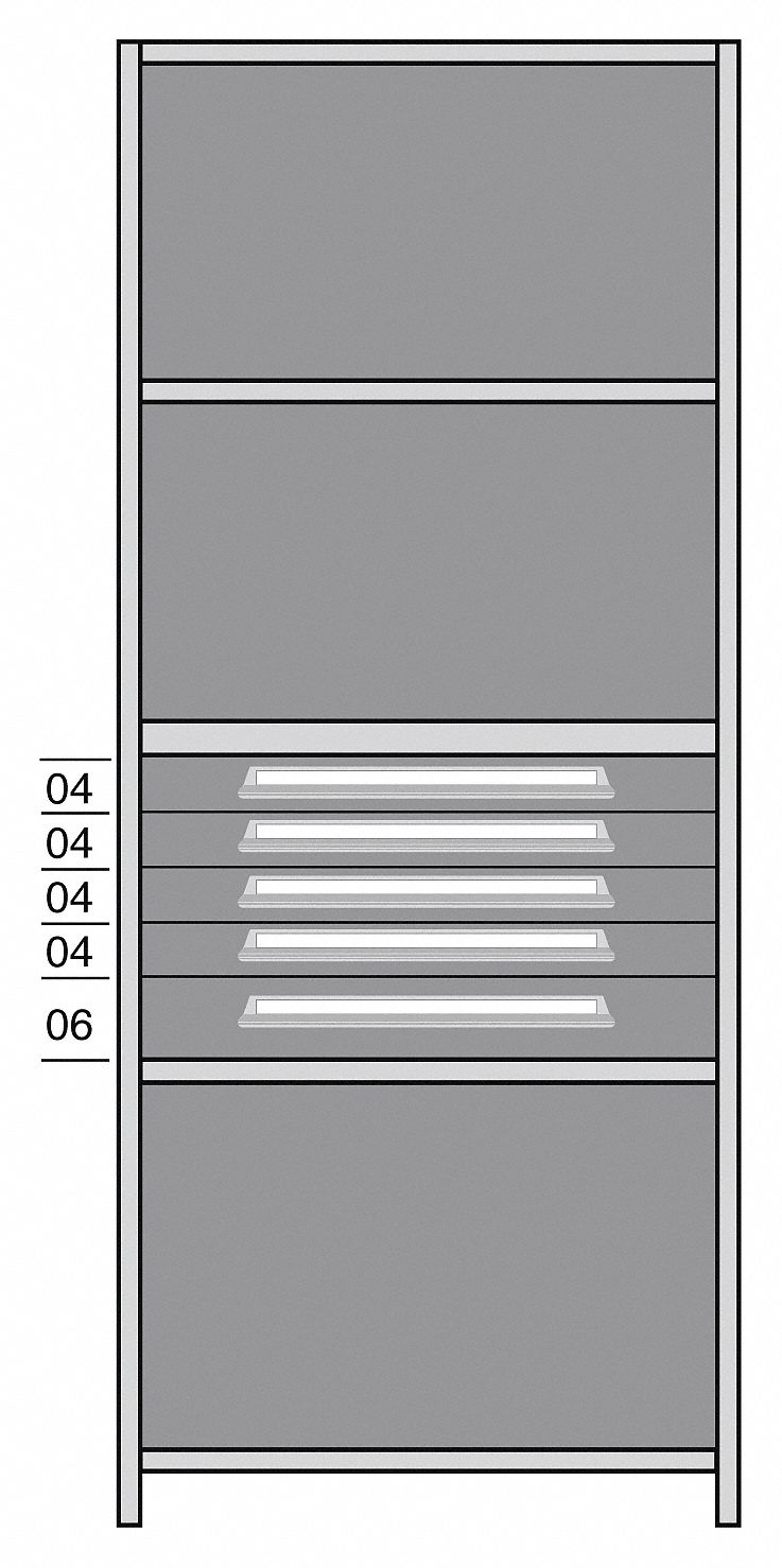 Shelf, 85" H, 36" W, Steel, 800 lb. Capacity