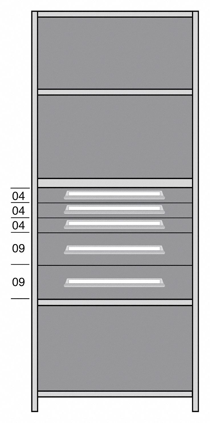 Shelf, 85" H, 36" W, Steel, 800 lb. Capacity