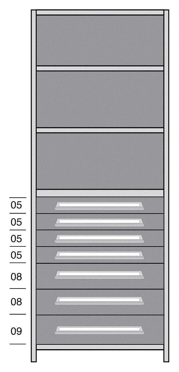 Shelf, 85" H, 36" W, Steel, 800 lb. Capacity