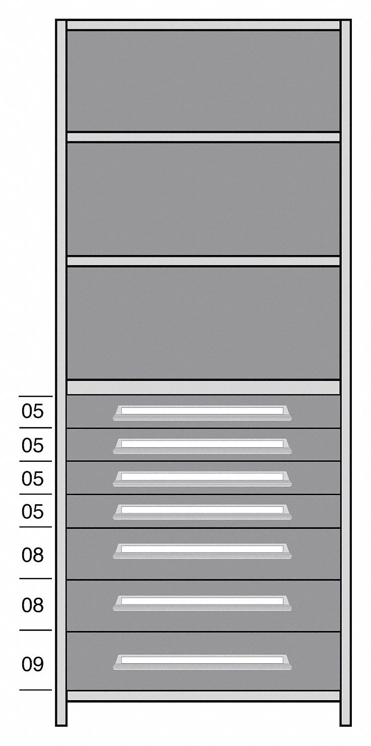 Shelf, 85" H, 36" W, Steel, 800 lb. Capacity