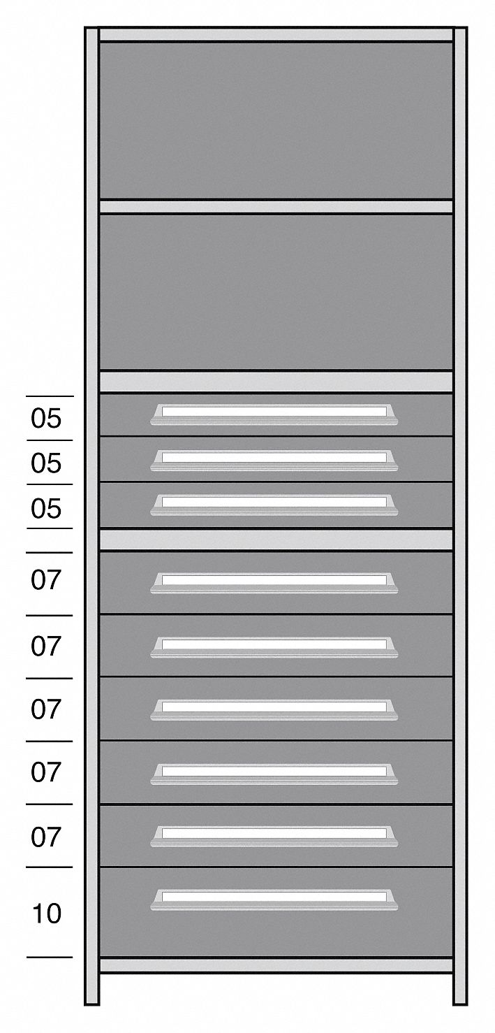 Shelf, 85" H, 36" W, Steel, 800 lb. Capacity