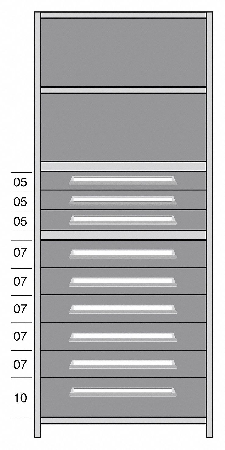 Shelf, 85" H, 36" W, Steel, 800 lb. Capacity