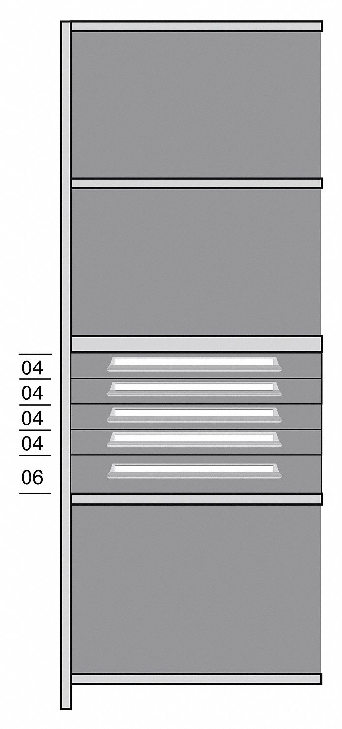 Shelf, 85" H, 36" W, Steel, 800 lb. Capacity