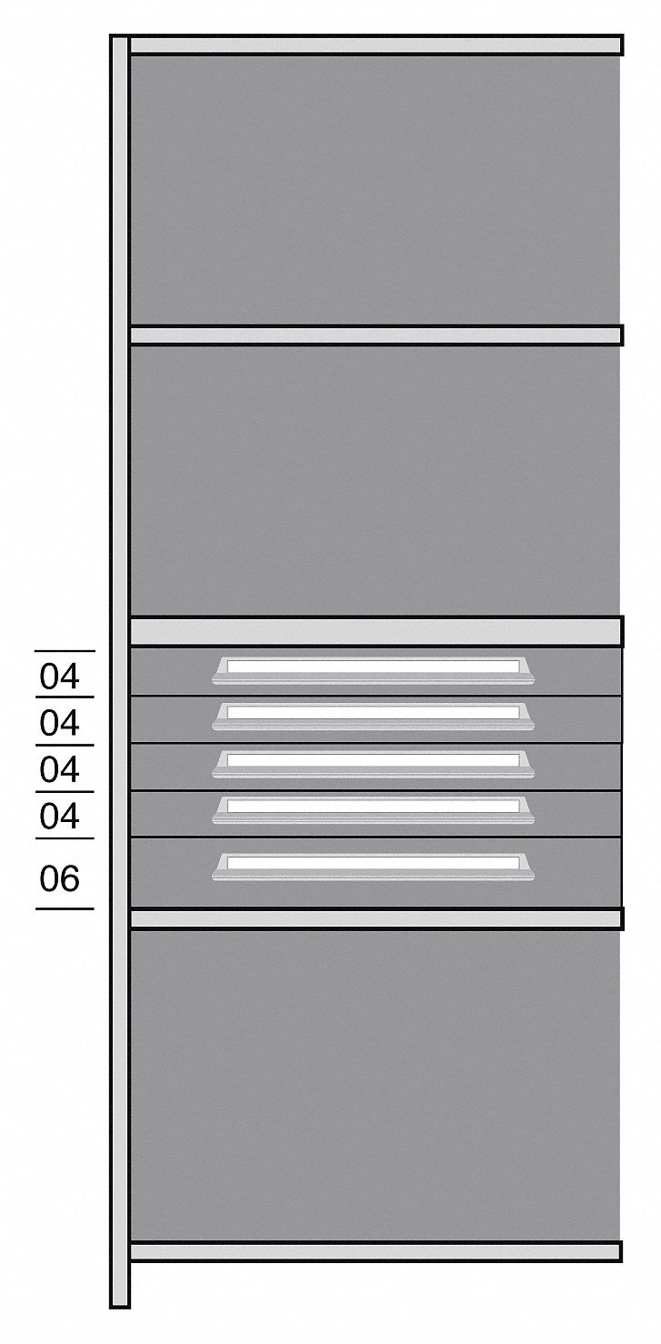 Shelf, 85" H, 36" W, Steel, 800 lb. Capacity
