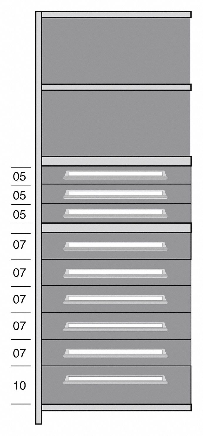 Shelf, 85" H, 36" W, Steel, 800 lb. Capacity