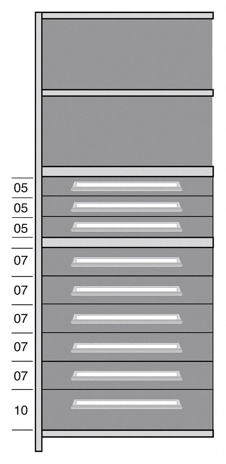 Shelf, 85" H, 36" W, Steel, 800 lb. Capacity