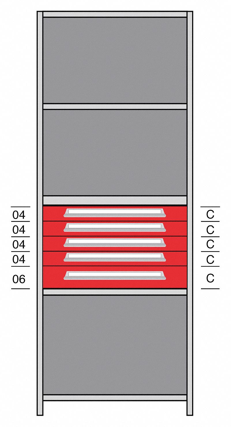 Shelf, 85" H, 36" W, Steel, 800 lb. Capacity