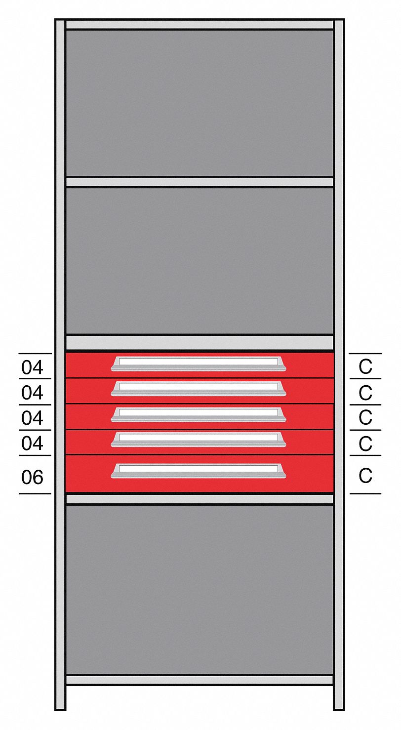 Shelf, 85" H, 36" W, Steel, 800 lb. Capacity